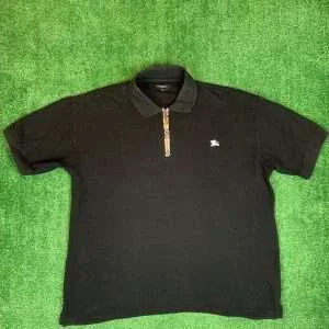 Polo Burberry Nera Zip Taglia XL Uomo
